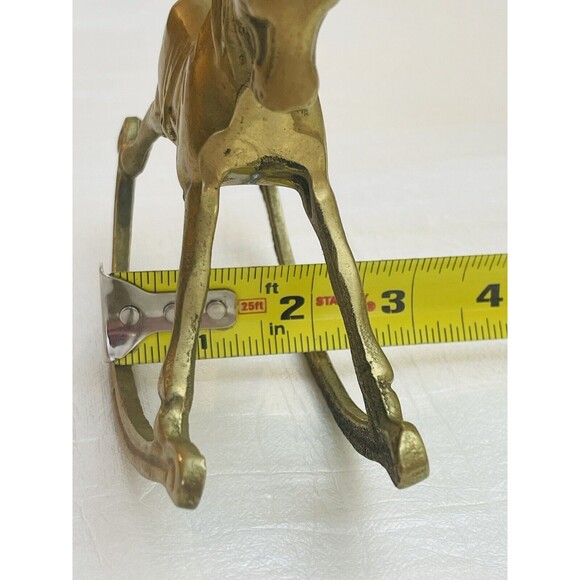 SOLD- R.O.C. Taiwan Vintage Solid Brass Rocking Horse Pony Candle Holder - Picture 11 of 12